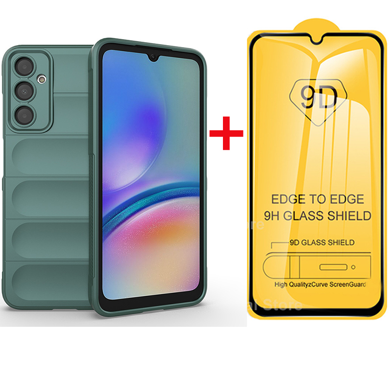 Samsung Galaxy A05S Phone Case come with [9D Full Glue Cover Tempered Glass] Screen Protector