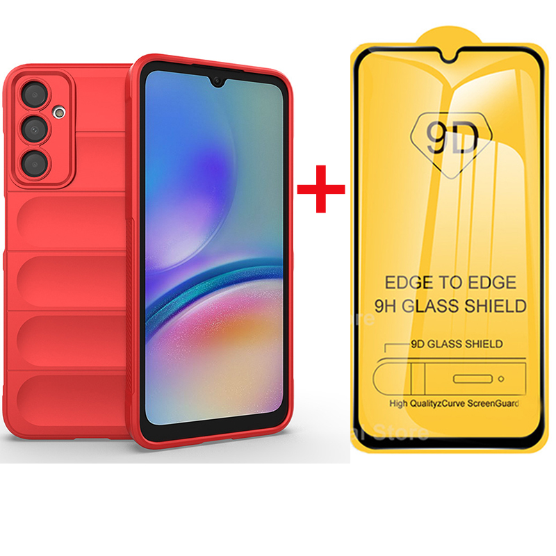 Samsung Galaxy A05S Phone Case come with [9D Full Glue Cover Tempered Glass] Screen Protector