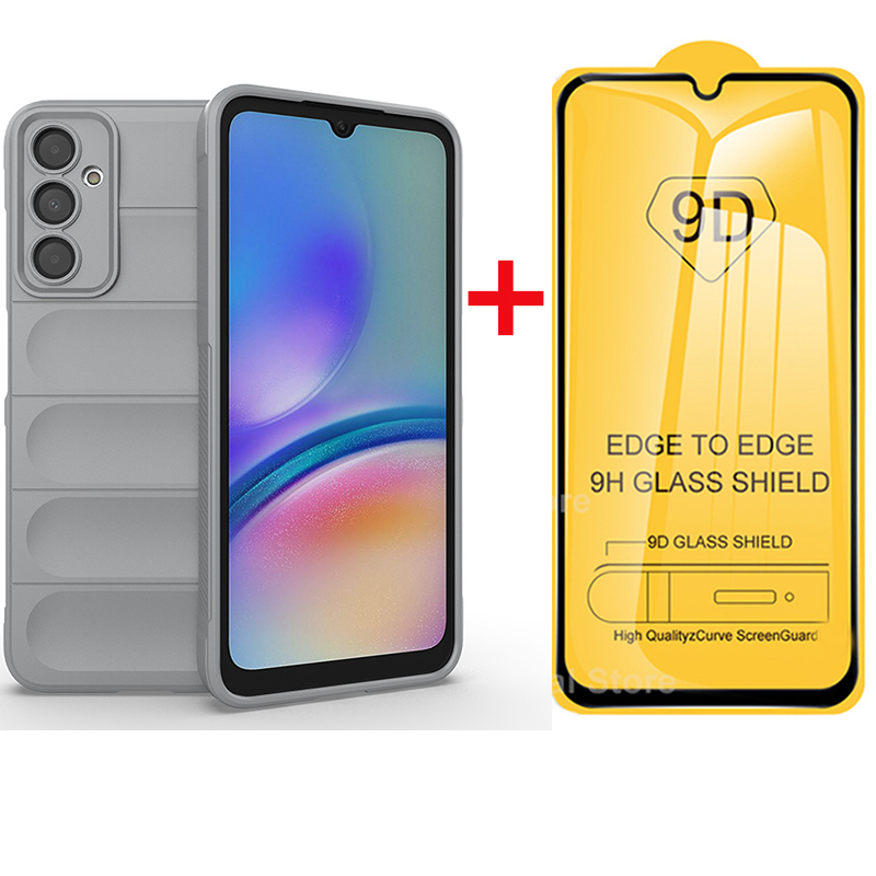 Samsung Galaxy A05S Phone Case come with [9D Full Glue Cover Tempered Glass] Screen Protector