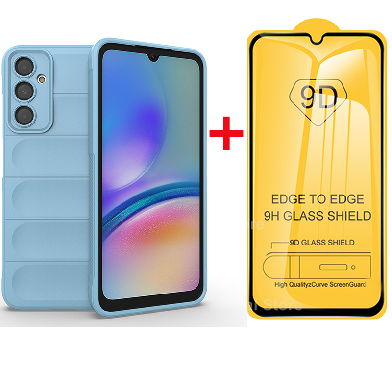 Samsung Galaxy A05S Phone Case come with [9D Full Glue Cover Tempered Glass] Screen Protector