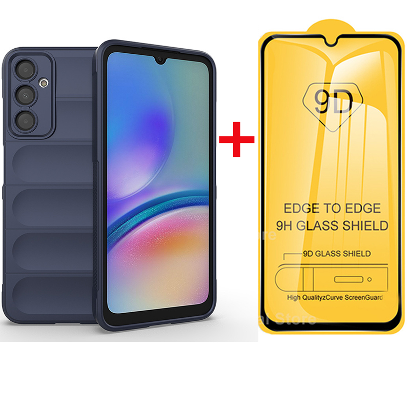 Samsung Galaxy A05S Phone Case come with [9D Full Glue Cover Tempered Glass] Screen Protector