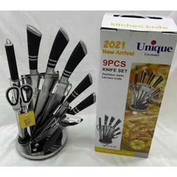 19pcs Kitchen Utensils And Knife Set Including Knife Block, 9pcs