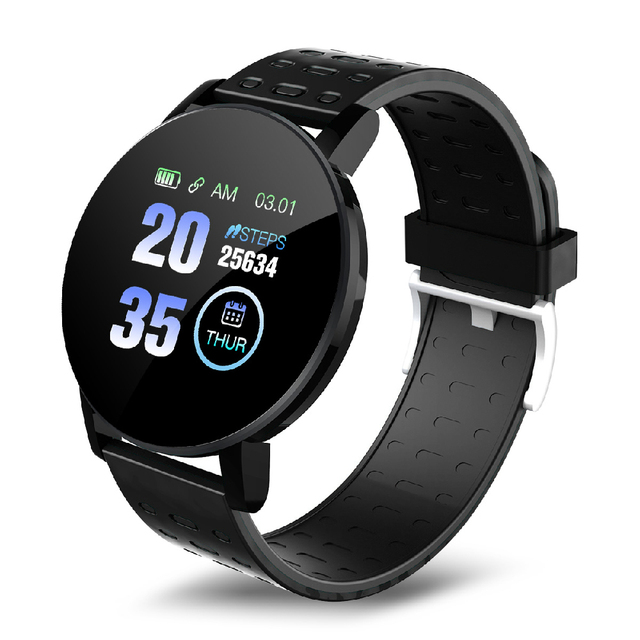 2020 119 Plus Smart Watch Men Women Blood Pressure Waterproof Sport Round Smartwatch Smart Clock For Android IOS