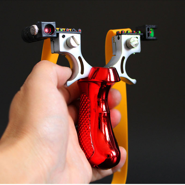 High-power Laser Aiming Slingshot Outdoor Sports Hunting Shooting Catapult Competition Practice Using High Precision Solid