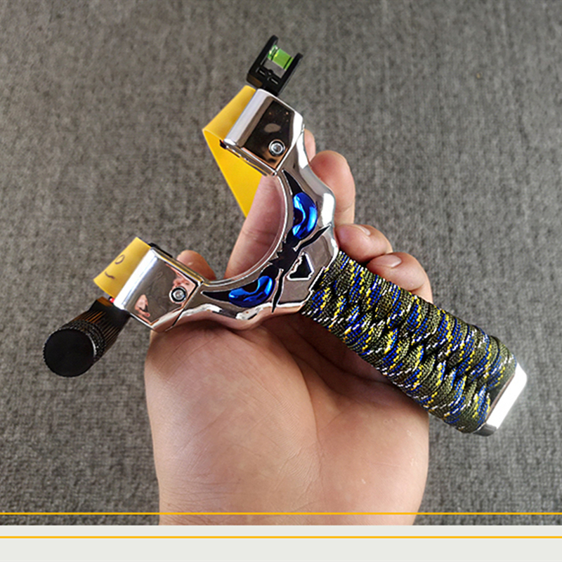 Super Hard Resin Slingshot with Laser-targeted Catapult  for Outdoor Hunting Use Flat Leather Rubber Bands
