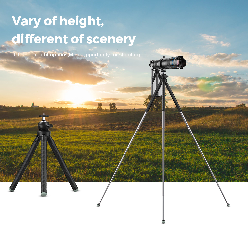 Professional HD 20-40X/28X/36X/60x Telephoto Zoom Lens With Selfie Tripod Shutter Observe The Moon