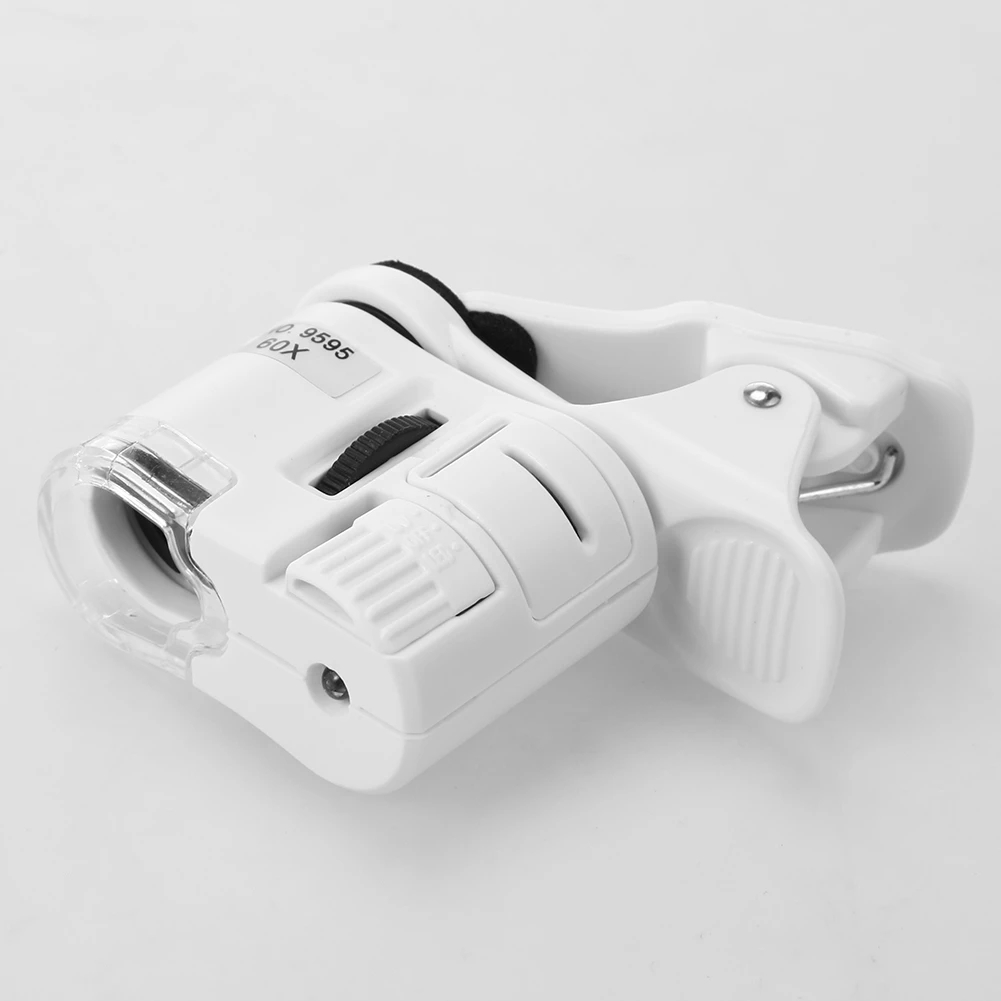 60X Phone Microscope Magnifier Microscope Camera with LED Light Phone Universal Mobile Magnifying Lens Macro Zoom Camera Clip