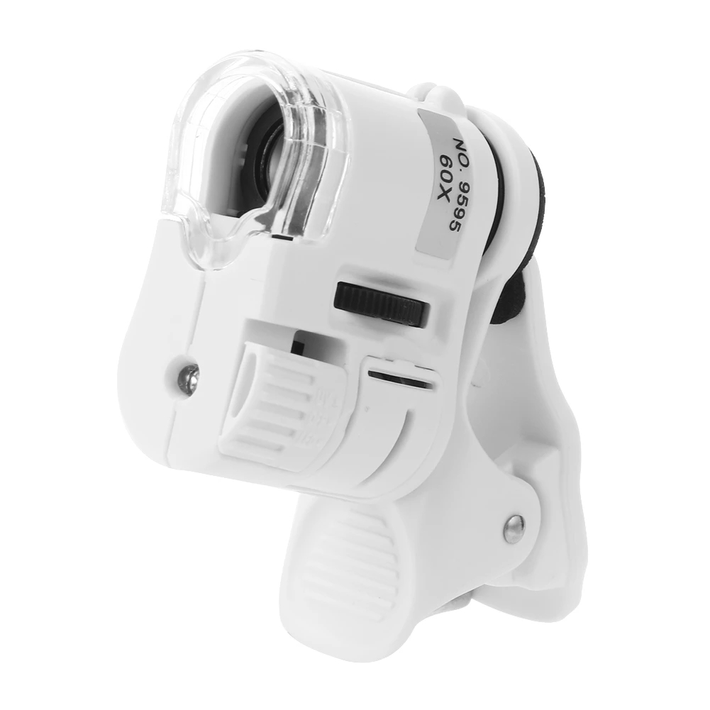 60X Phone Microscope Magnifier Microscope Camera with LED Light Phone Universal Mobile Magnifying Lens Macro Zoom Camera Clip