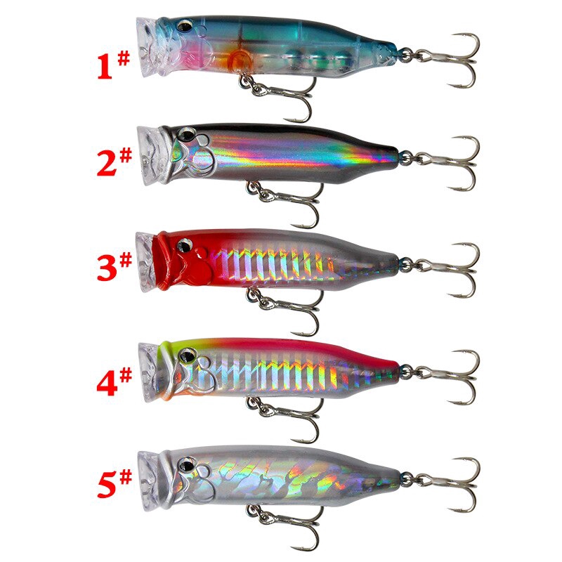 Suke Fishing Lures 7cm/9.4g Topwater Popper Bait 5 Color Hard Bait Artificial Wobblers Plastic Fishing