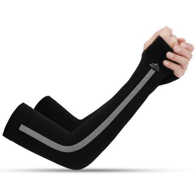 Ice Fabric Breathable UV Protection Running Arm Sleeves Fitness Basketball Elbow Pad Sport Cycling Outdoor Arm Warmers