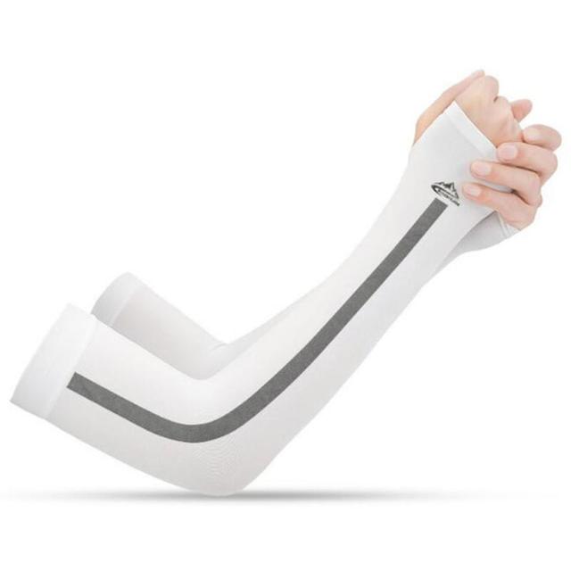 Ice Fabric Breathable UV Protection Running Arm Sleeves Fitness Basketball Elbow Pad Sport Cycling Outdoor Arm Warmers