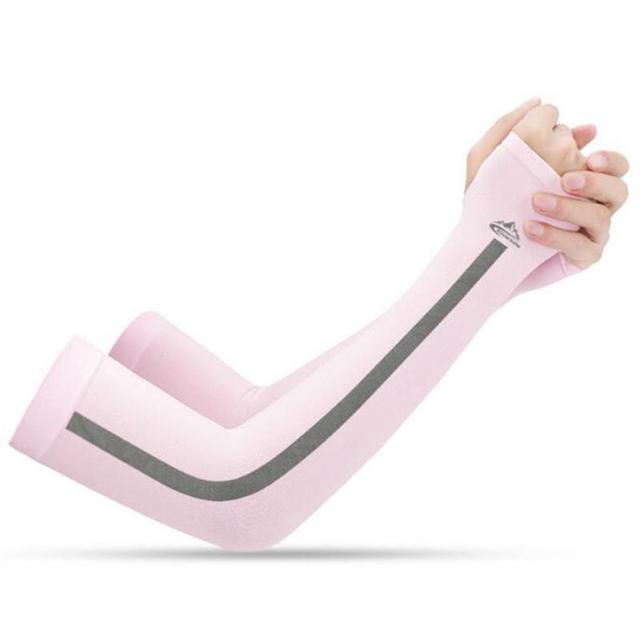 Ice Fabric Breathable UV Protection Running Arm Sleeves Fitness Basketball Elbow Pad Sport Cycling Outdoor Arm Warmers