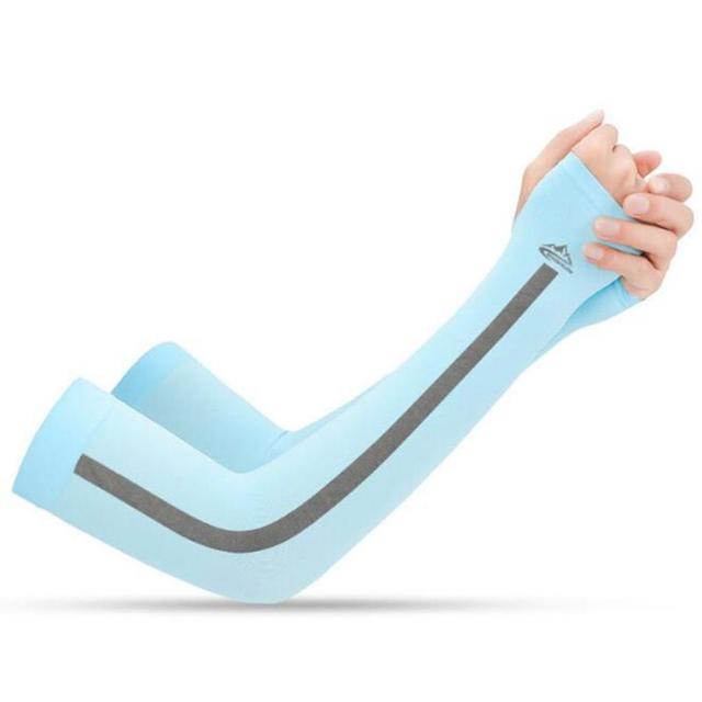 Ice Fabric Breathable UV Protection Running Arm Sleeves Fitness Basketball Elbow Pad Sport Cycling Outdoor Arm Warmers