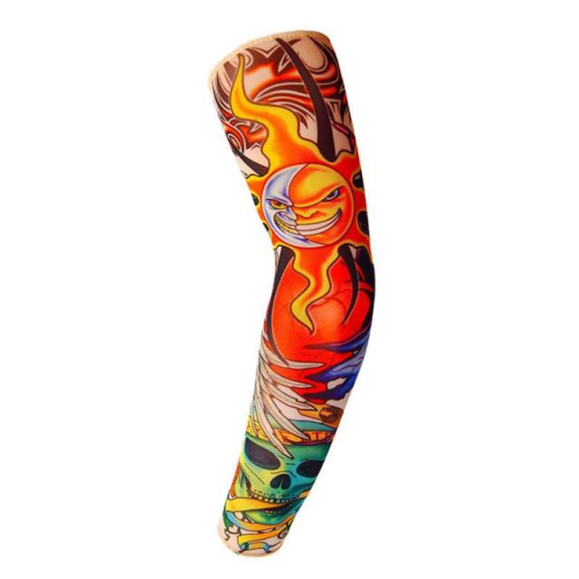 1Pcs Arm Sleeves Fake Temporary Tattoo Sleeve Full Arm Sunscreen Tattoo Sleeves Slip Running Sun UV Protection Hand Sleeve Cover