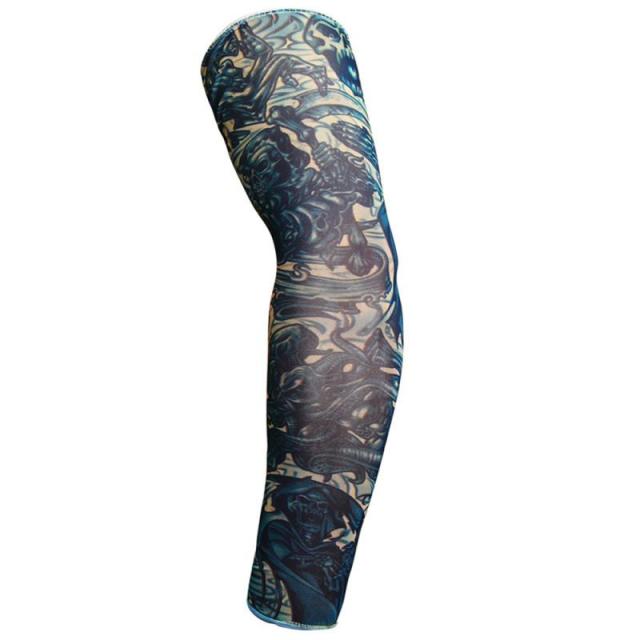 1Pcs Arm Sleeves Fake Temporary Tattoo Sleeve Full Arm Sunscreen Tattoo Sleeves Slip Running Sun UV Protection Hand Sleeve Cover