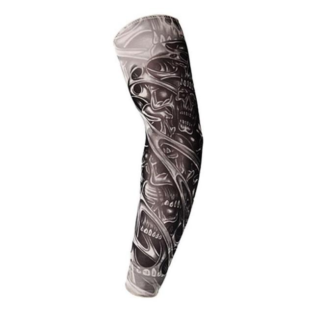 1Pcs Arm Sleeves Fake Temporary Tattoo Sleeve Full Arm Sunscreen Tattoo Sleeves Slip Running Sun UV Protection Hand Sleeve Cover