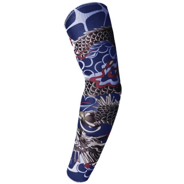 1PCS Outdoor Cycling Sleeve 3D Tattoo Printed Arm Cover Cycling Sun Protection Arm Cooling Sleeves Riding Sleeves Arm Protection