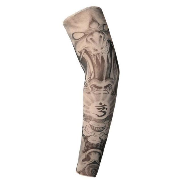 1PCS Outdoor Cycling Sleeve 3D Tattoo Printed Arm Cover Cycling Sun Protection Arm Cooling Sleeves Riding Sleeves Arm Protection