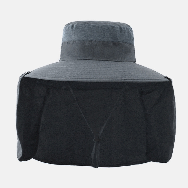 Summer 2 IN 1 UPF50+ Sun Hat For Women Men Breathable Mesh Boonie Hats With Neck Flap Male Outdoor Fishing Hiking Cap Bucket Hat