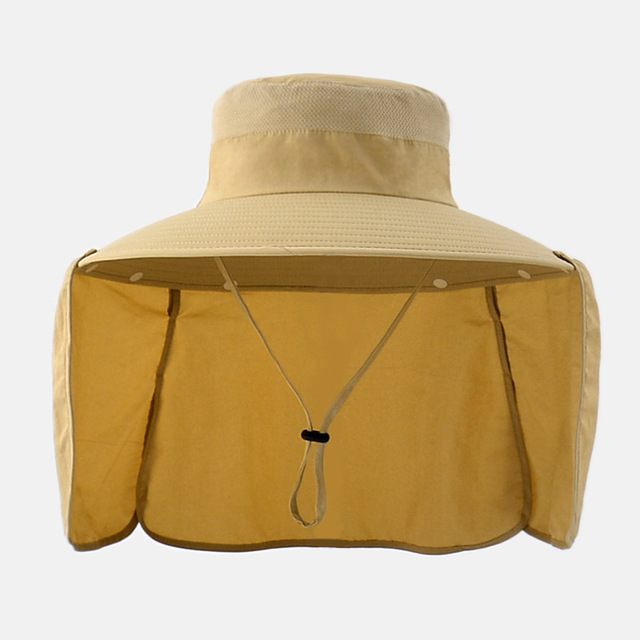 Summer 2 IN 1 UPF50+ Sun Hat For Women Men Breathable Mesh Boonie Hats With Neck Flap Male Outdoor Fishing Hiking Cap Bucket Hat