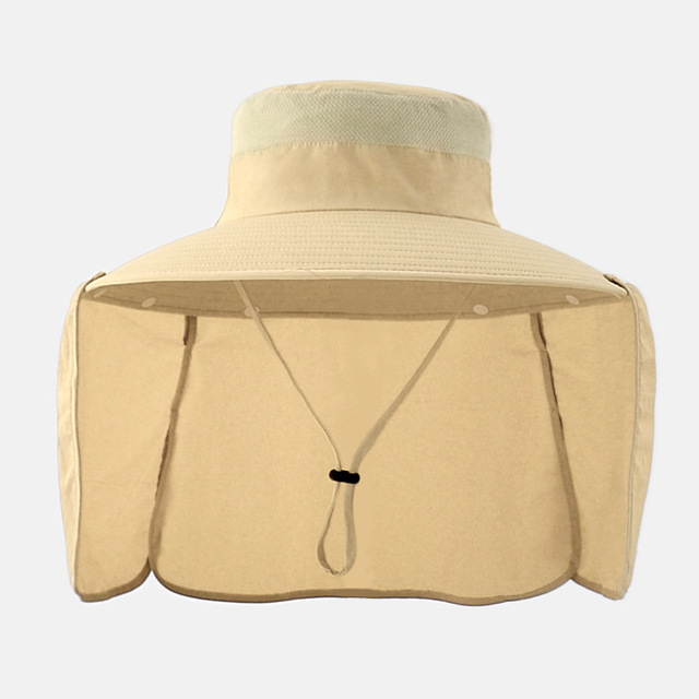 Summer 2 IN 1 UPF50+ Sun Hat For Women Men Breathable Mesh Boonie Hats With Neck Flap Male Outdoor Fishing Hiking Cap Bucket Hat