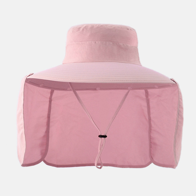 Summer 2 IN 1 UPF50+ Sun Hat For Women Men Breathable Mesh Boonie Hats With Neck Flap Male Outdoor Fishing Hiking Cap Bucket Hat