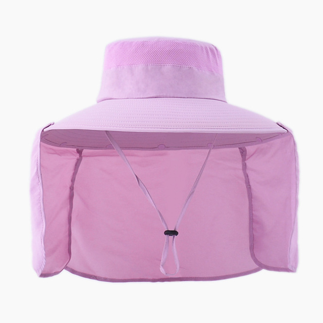 Summer 2 IN 1 UPF50+ Sun Hat For Women Men Breathable Mesh Boonie Hats With Neck Flap Male Outdoor Fishing Hiking Cap Bucket Hat