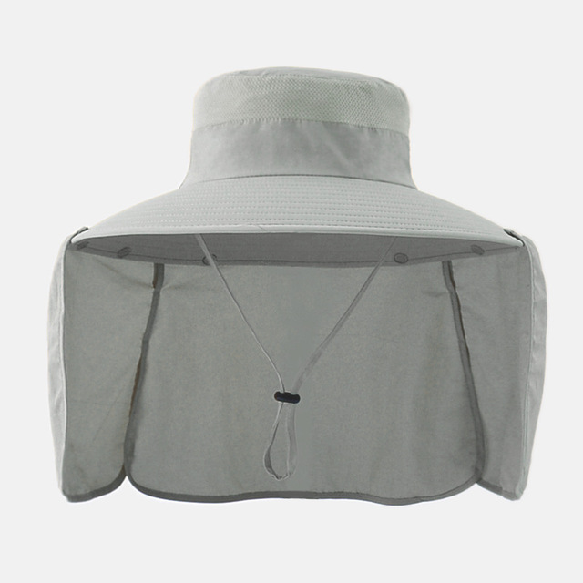 Summer 2 IN 1 UPF50+ Sun Hat For Women Men Breathable Mesh Boonie Hats With Neck Flap Male Outdoor Fishing Hiking Cap Bucket Hat