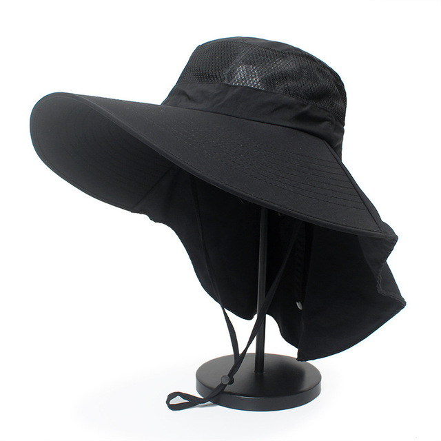 Multipurpose Outdoor Hiking Fishing Hat For Women Men Wide Brim UV Protection Sun Hat With Neck Flap Male Breathable Bucket Hats