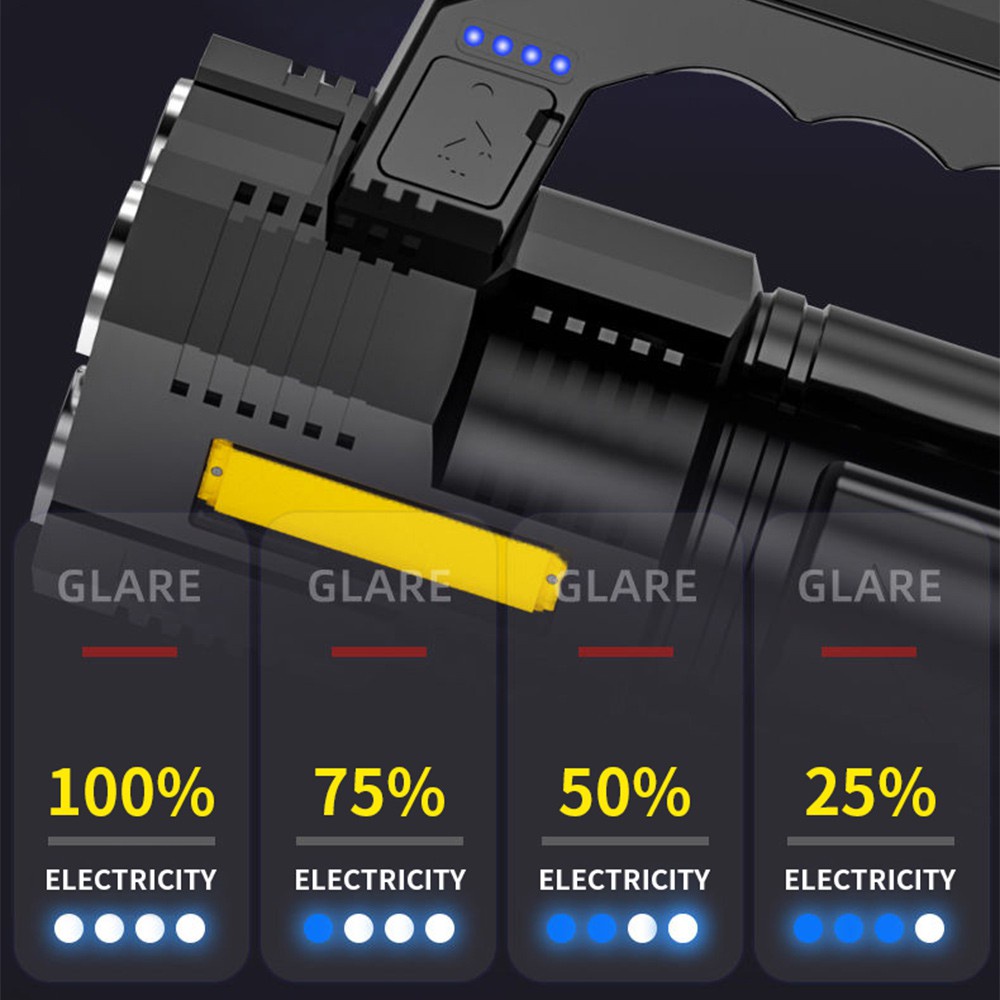 4 LED Super Bright Portable Rechargeable Flashlight Cob Light for Outdoor Camping Lantern Torch
