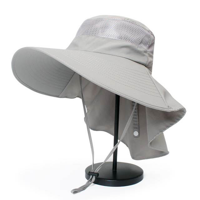 Multipurpose Outdoor Hiking Fishing Hat For Women Men Wide Brim UV Protection Sun Hat With Neck Flap Male Breathable Bucket Hats