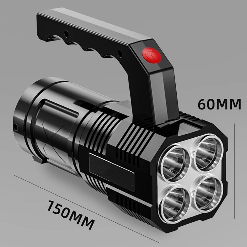 4 LED Super Bright Portable Rechargeable Flashlight Cob Light for Outdoor Camping Lantern Torch