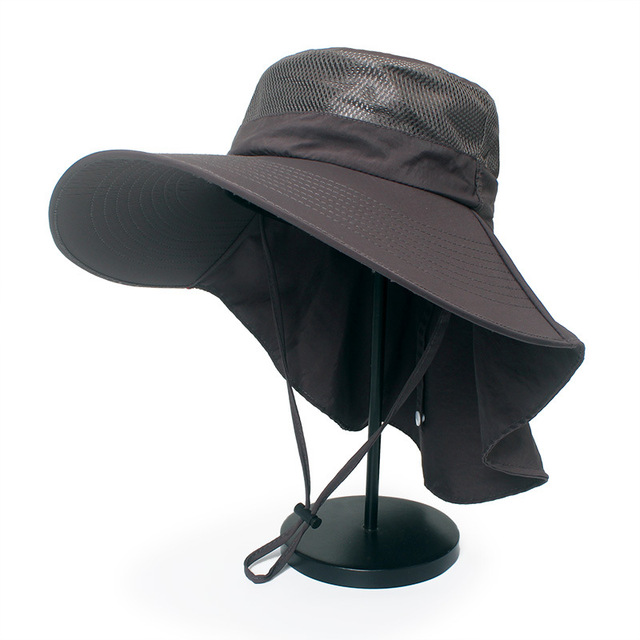 Multipurpose Outdoor Hiking Fishing Hat For Women Men Wide Brim UV Protection Sun Hat With Neck Flap Male Breathable Bucket Hats