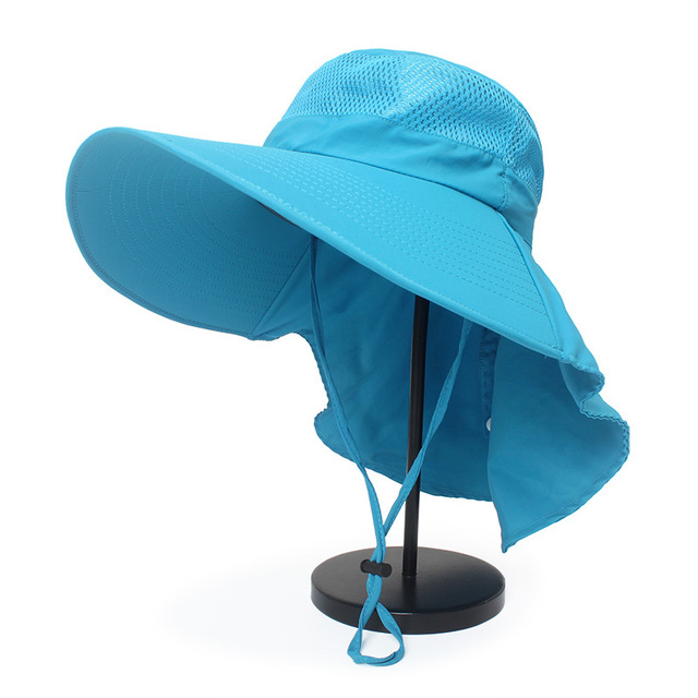 Multipurpose Outdoor Hiking Fishing Hat For Women Men Wide Brim UV Protection Sun Hat With Neck Flap Male Breathable Bucket Hats