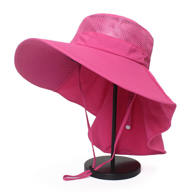 Multipurpose Outdoor Hiking Fishing Hat For Women Men Wide Brim UV Protection Sun Hat With Neck Flap Male Breathable Bucket Hats