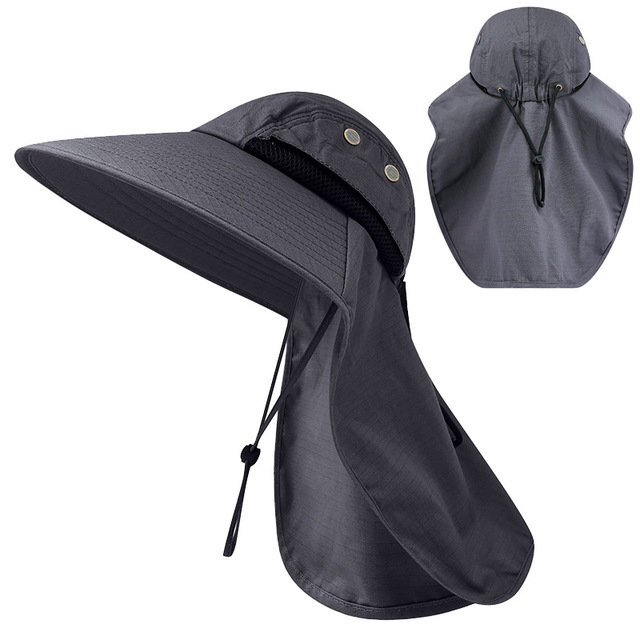 Summer UPF50+ Sun Hats For Women Men Breatable Bucket Hat With Neck Flap Outdoor Wide Brim Hiking Fishing Hat Safari Boonie Hats
