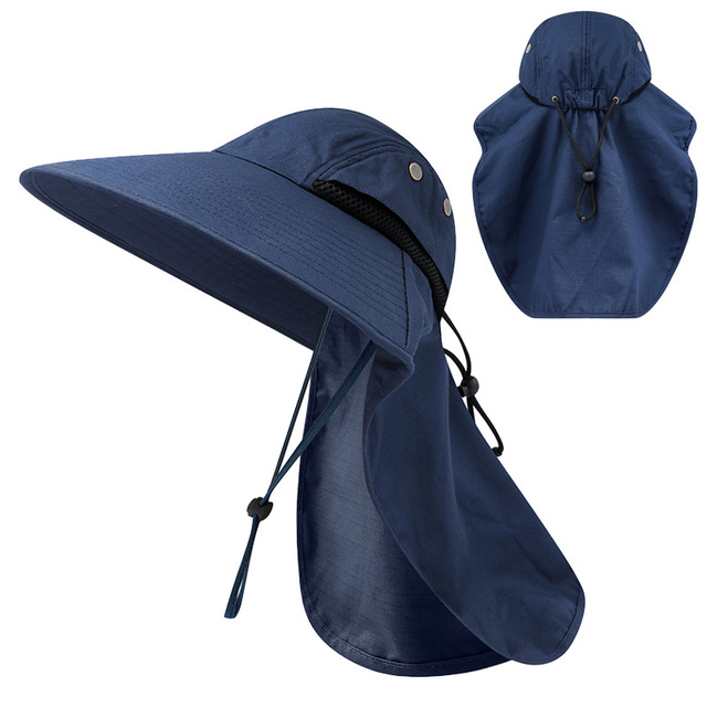 Summer UPF50+ Sun Hats For Women Men Breatable Bucket Hat With Neck Flap Outdoor Wide Brim Hiking Fishing Hat Safari Boonie Hats
