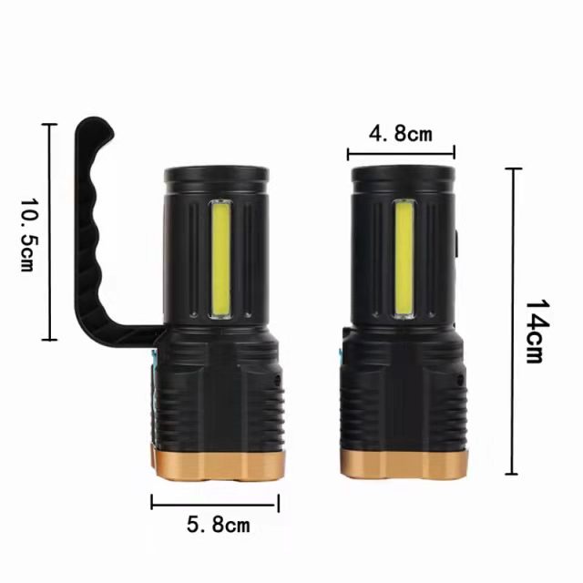 5 LED Super Bright Portable Rechargeable Flashlight Cob Light for Outdoor Camping Lantern Torch