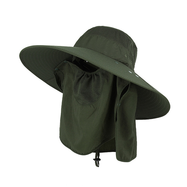 Summer UV Protection Sun Hats Women Men Breathable Bucket Hat With Neck Flap Outdoor Long Wide Brim Hiking Fishing Hat