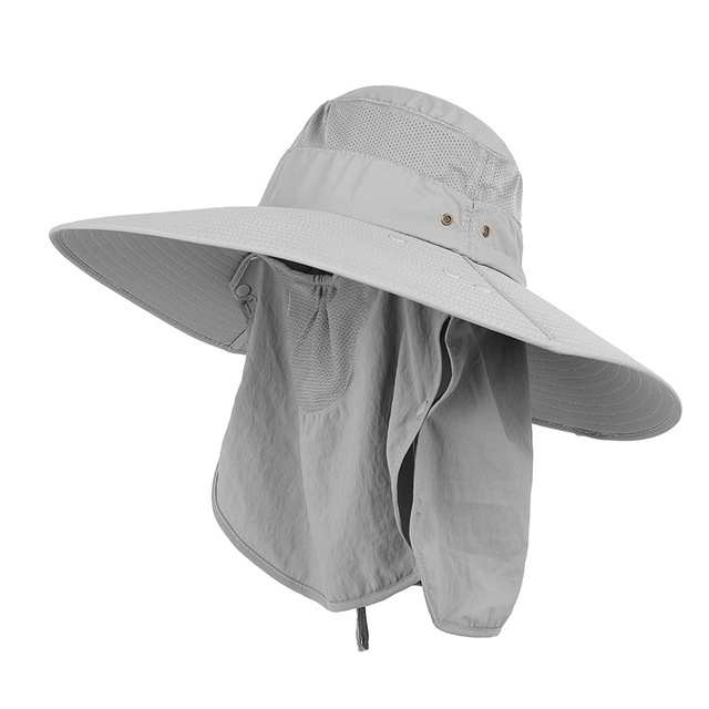 Summer UV Protection Sun Hats Women Men Breathable Bucket Hat With Neck Flap Outdoor Long Wide Brim Hiking Fishing Hat