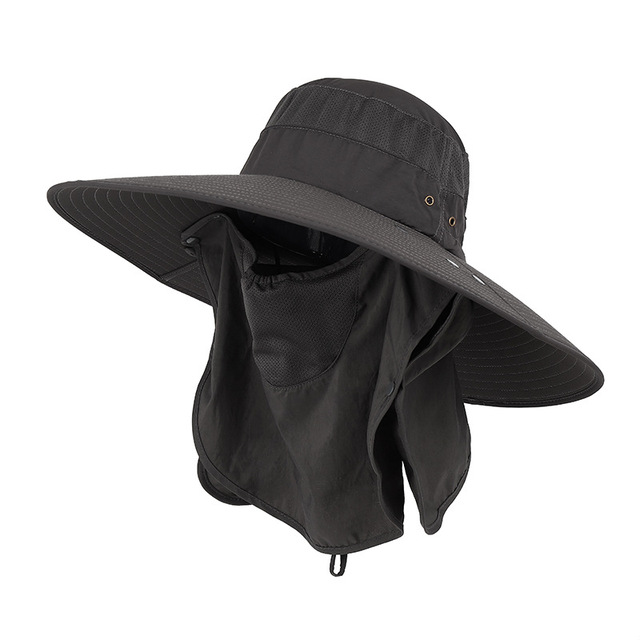 Summer UV Protection Sun Hats Women Men Breathable Bucket Hat With Neck Flap Outdoor Long Wide Brim Hiking Fishing Hat