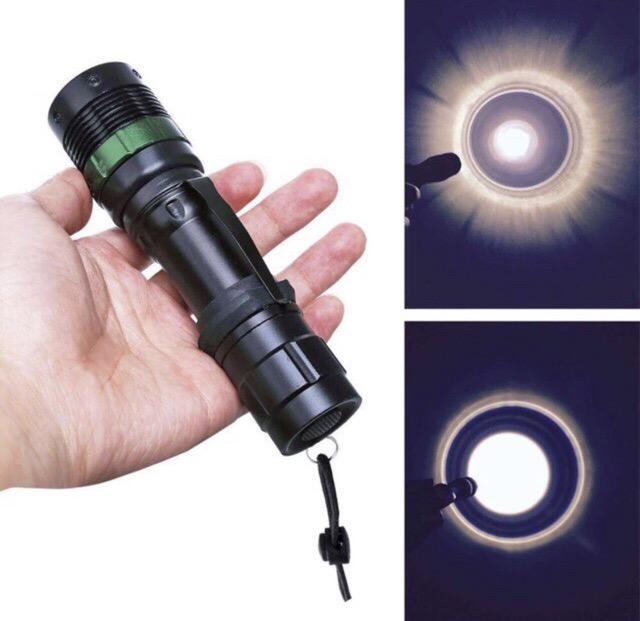 zoomable Police rechargeable flashlight Splashproof Torch with