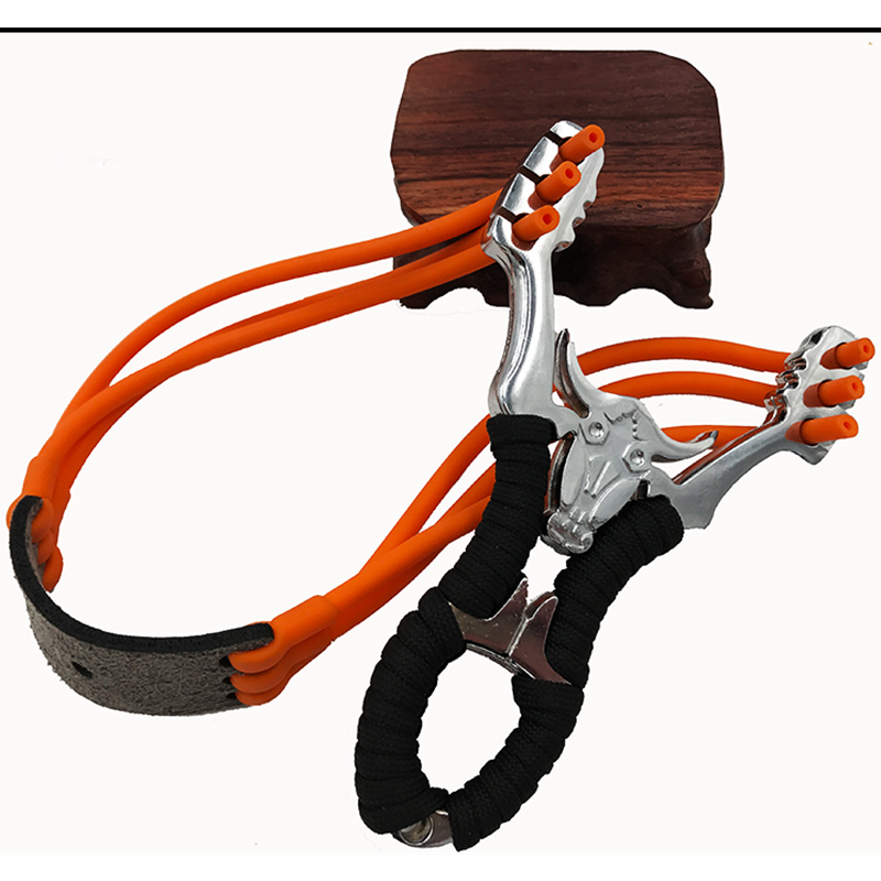 High Quality Alloy Bull Head Slingshot Powerful Rubber Hunting Catapult Outdoor