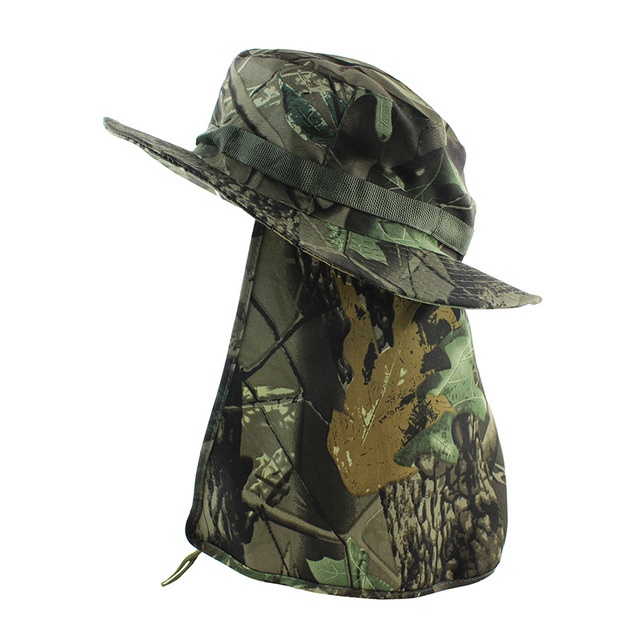 Tactical Camouflage Boonie Hats Nepalese Cap Bucket Hat Militares Army Mens Military Hiking Fishing Hat With Flaps UV UPF50+