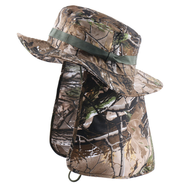 Tactical Camouflage Boonie Hats Nepalese Cap Bucket Hat Militares Army Mens Military Hiking Fishing Hat With Flaps UV UPF50+