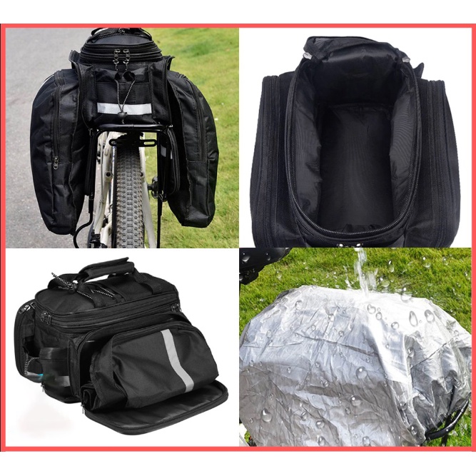 Waterproof Rear Bike Carrier Bag for MTB Multifunctional Bicycle Rear Seat Bag Luggage Pannier