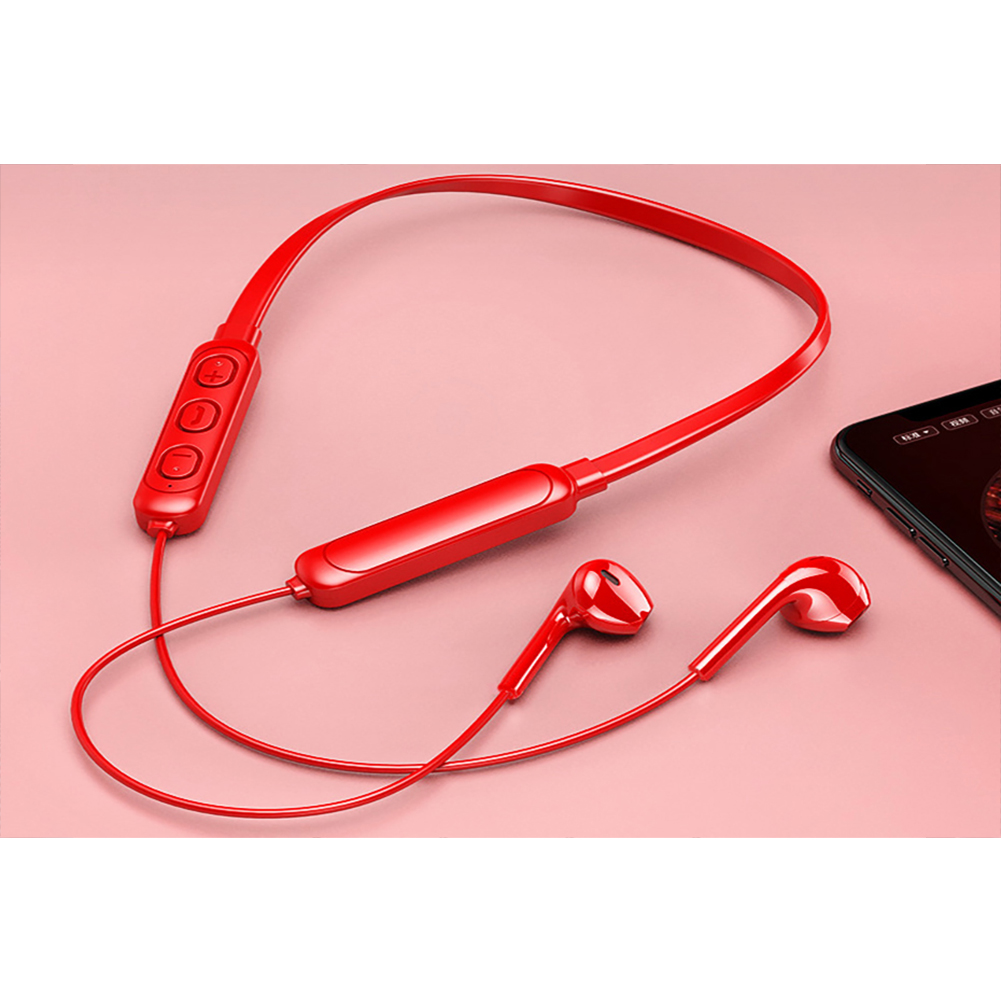 Wireless Bluetooth-compatible Headset Hanging Neck Stereo Noise Reduction 5.0 Sports Earphone Microphone
