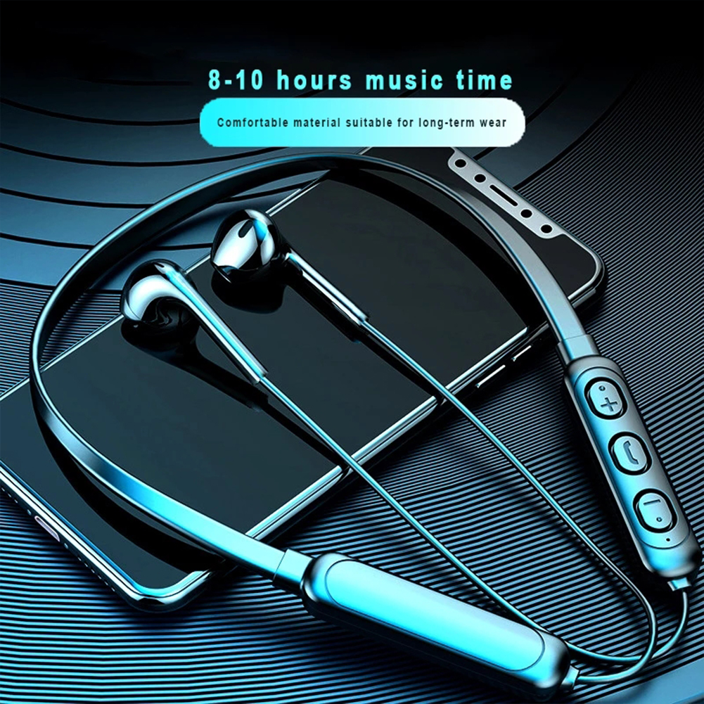 Wireless Bluetooth-compatible Headset Hanging Neck Stereo Noise Reduction 5.0 Sports Earphone Microphone