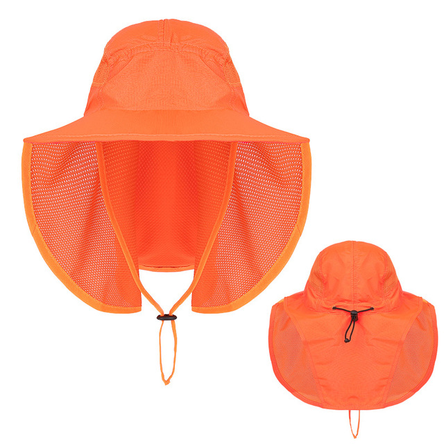 Summer UV Protection Sun Hat For Women Men Breathable Mesh Bucket Hat With Neck Flap Outdoor Wide Brim Hiking Fishing Hats