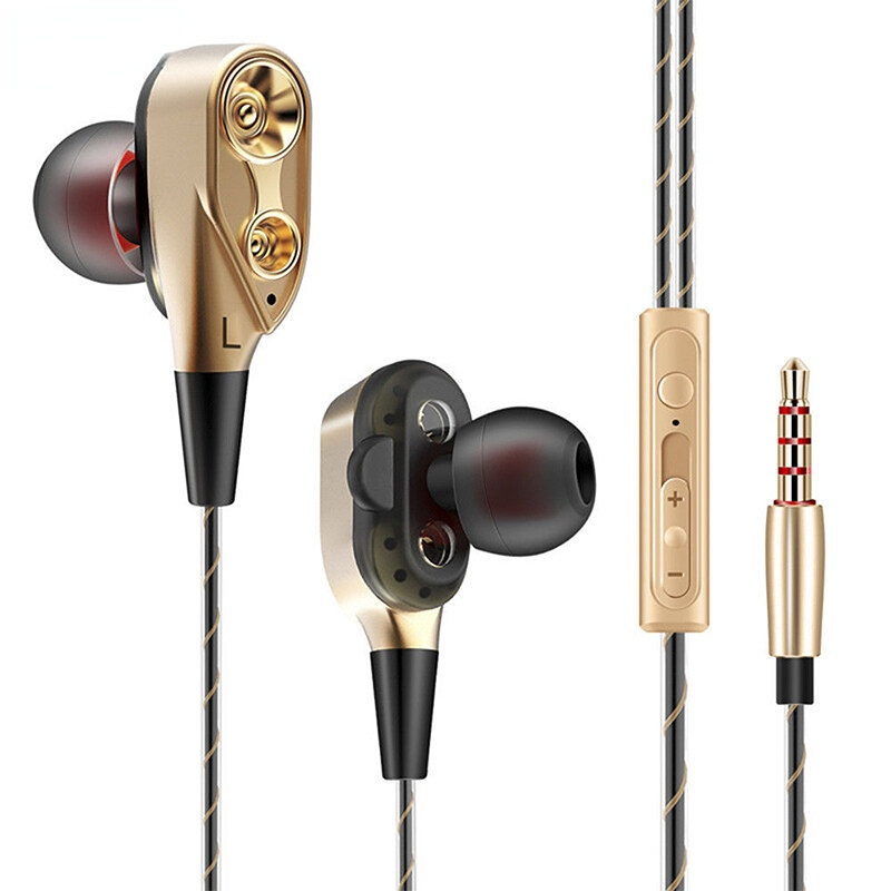 7D HIFI In-Ear Earphone Dual Dynamaic Driver Super Bass Stereo Headset Headphone